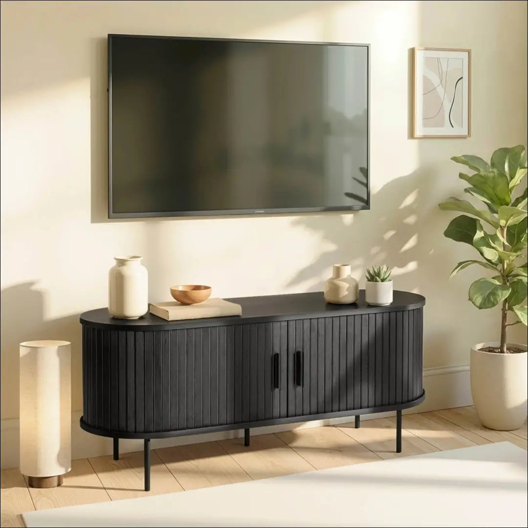TV spintelė 2 durų juodos spalvos 120 cm TE616 - €209 Save 15% __label:Pristatymas 5-14 d.d., elite, over-200,