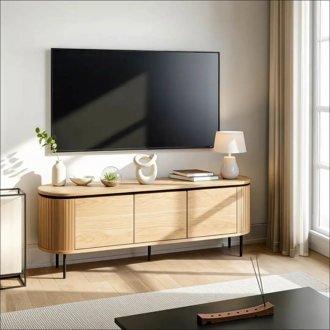 TV spintelė 3 durų ąžuolo spalvos 160 cm TE614 - €387 Save 15% __label:Pristatymas 5-14 d.d., elite, over-200,