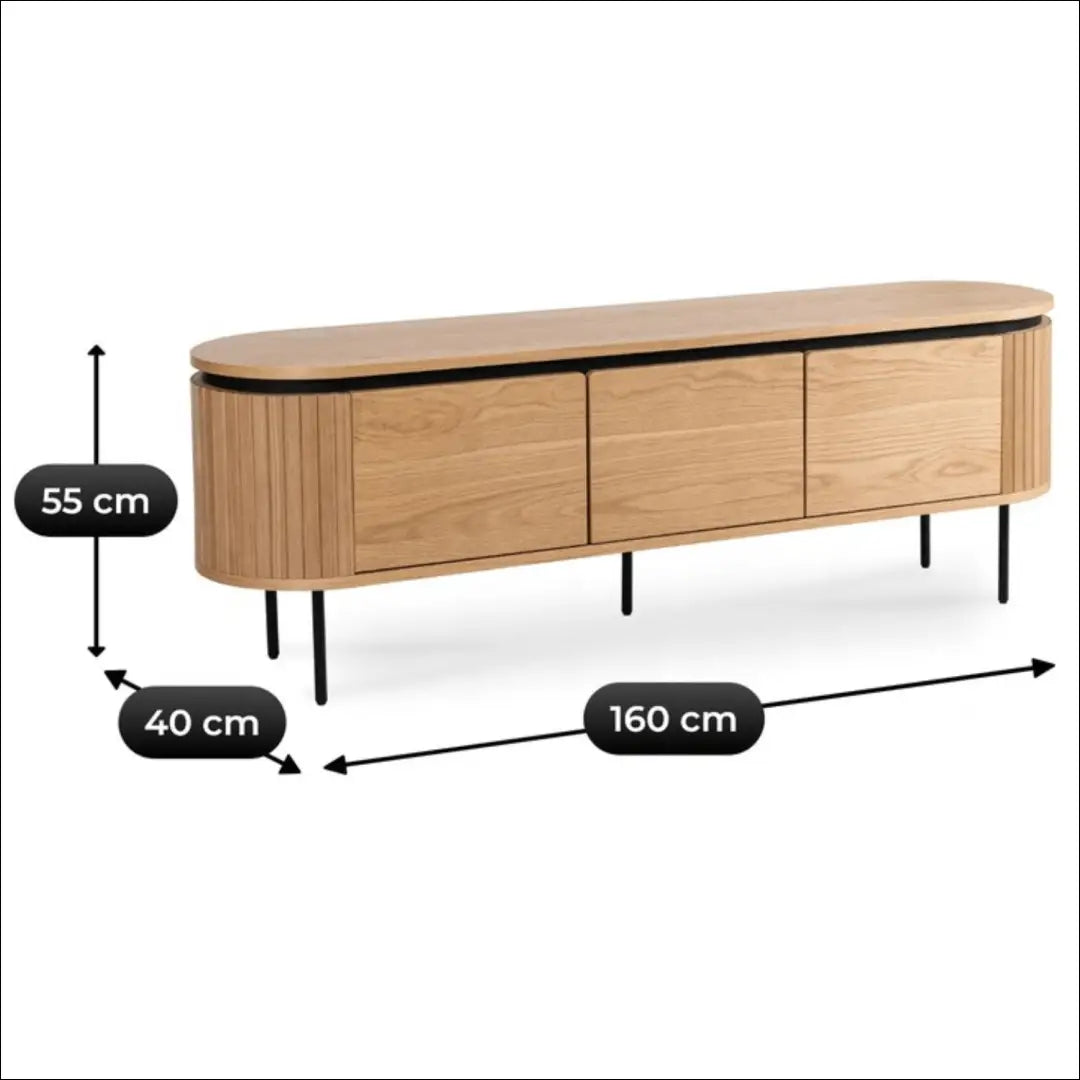 TV spintelė 3 durų ąžuolo spalvos 160 cm TE614 - €387 Save 15% __label:Pristatymas 5-14 d.d., elite, over-200,
