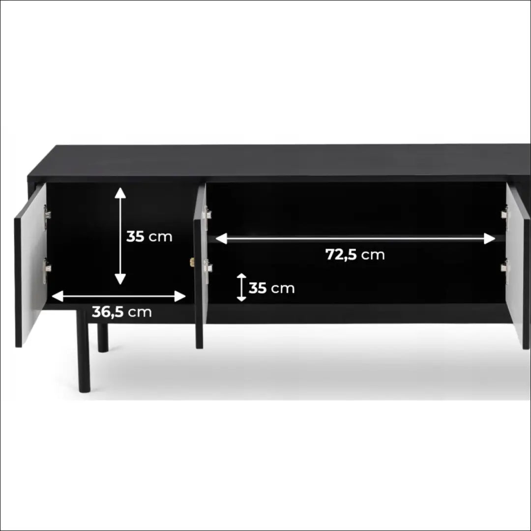 TV spintelė juodos spalvos 155 cm TE784 - €238 Save 15% __label:Pristatymas 5-14 d.d., elite, Meble skrzyniowe,