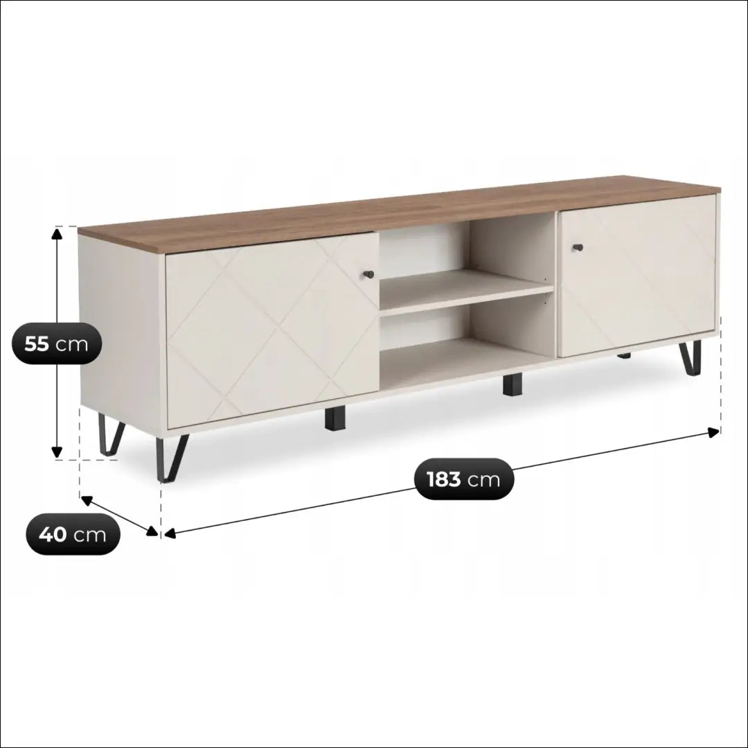 TV staliukas 183 cm kašmyro/Castello ąžuolo spalvos TE2552 - €152.11 Save 15% __label:Pristatymas 5-14 d.d., Newelite