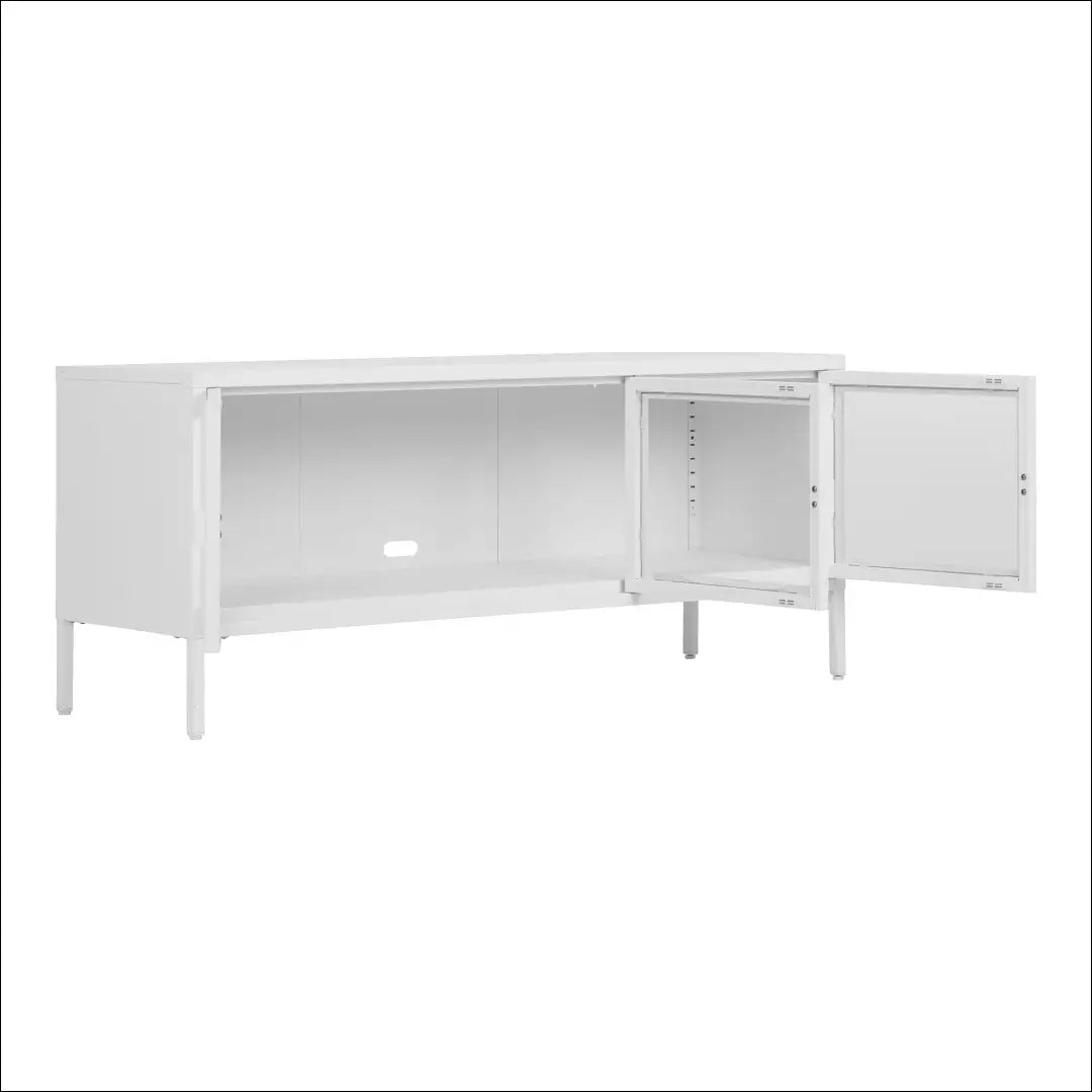 TV staliukas 3 stiklinės durys plienas baltas 130x40x55 cm RD489 - €227 Save 15% __label:Pristatymas 5-14 d.d., Balta,
