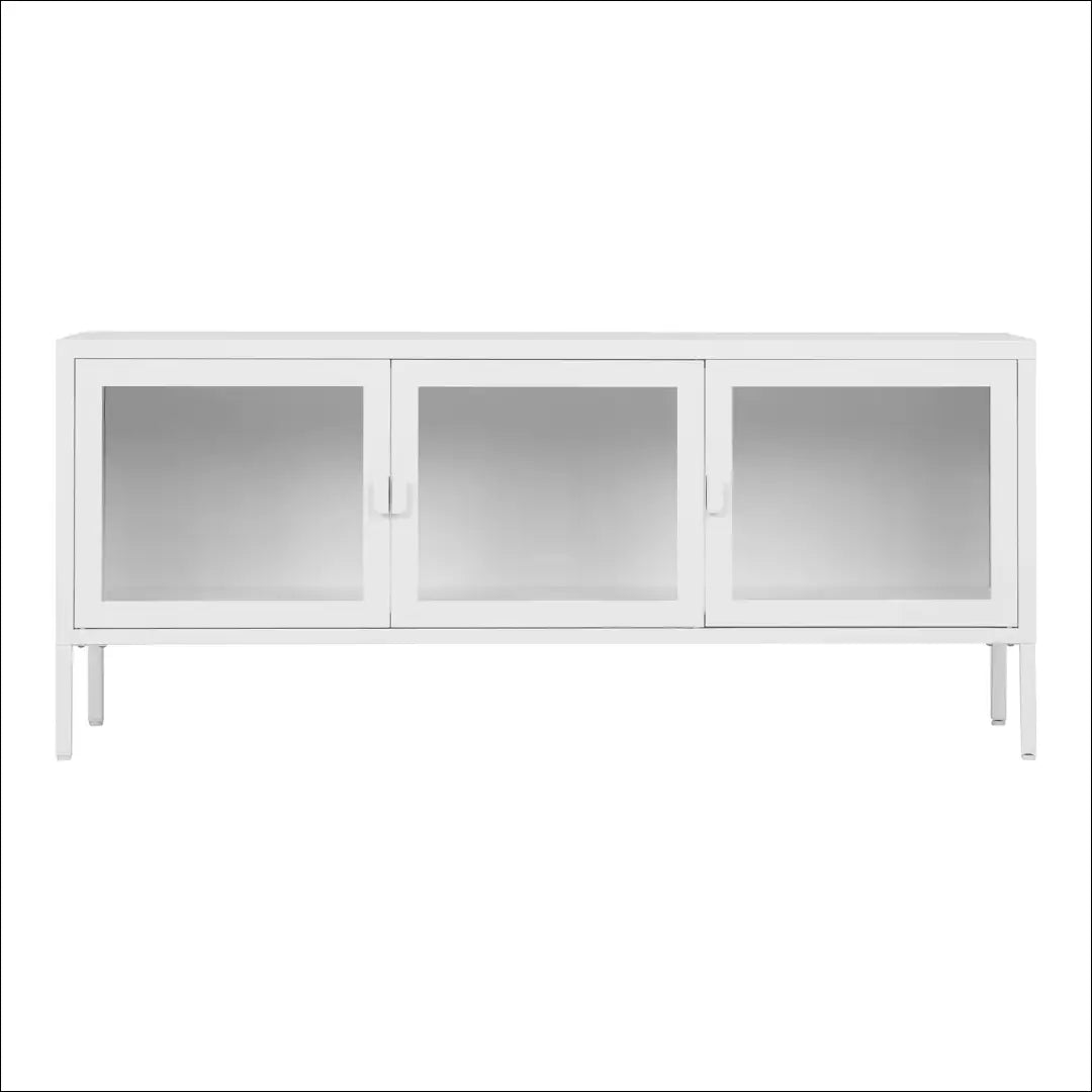 TV staliukas 3 stiklinės durys plienas baltas 130x40x55 cm RD489 - €227 Save 15% __label:Pristatymas 5-14 d.d., Balta,
