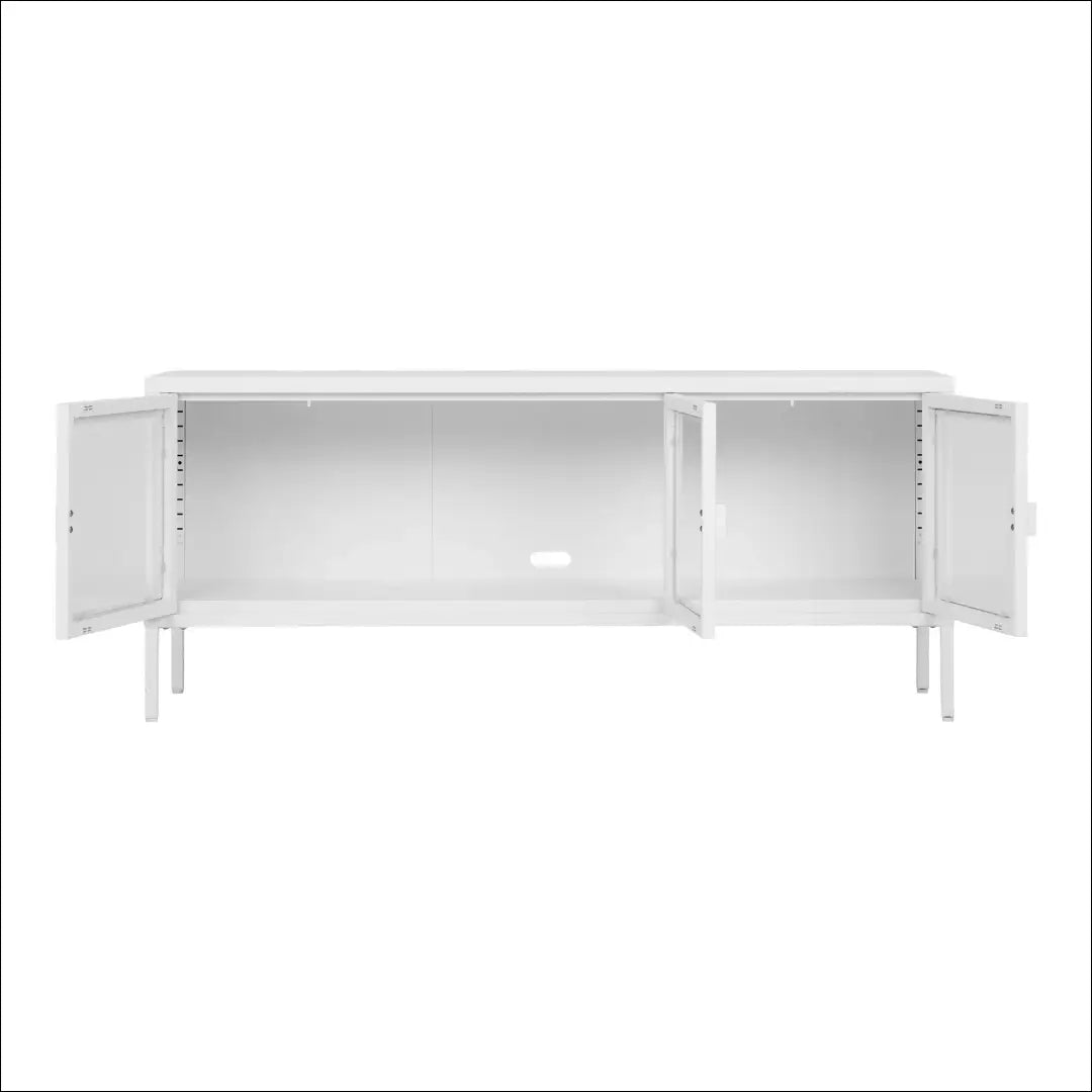 TV staliukas 3 stiklinės durys plienas baltas 130x40x55 cm RD489 - €227 Save 15% __label:Pristatymas 5-14 d.d., Balta,