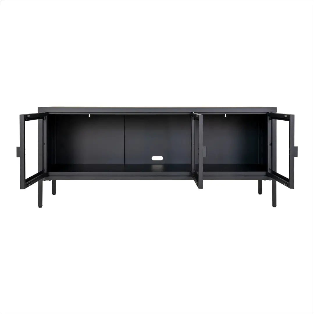 TV staliukas 3 stiklinės durys plienas juodas 130x40x55 cm RD490 - €293 Save 15% __label:Pristatymas 5-14 d.d., Juoda,