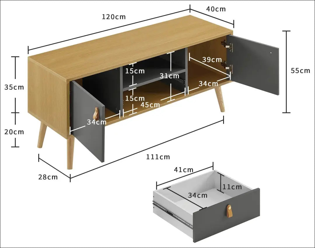 TV staliukas SI2251 - €170 Save 50% 100-200, __label:Pristatymas 1-2 d.d., color-pilka, color-ruda, material-mdf €100