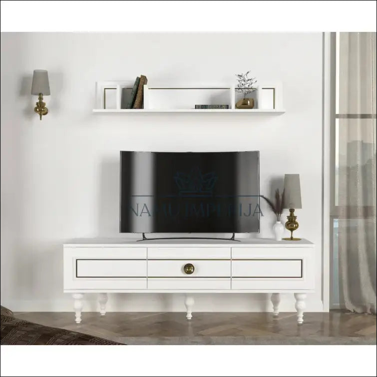 TV staliukas SI781 - €91 Save 65% 50-100, __label:Pristatymas 1-2 d.d., color-auksine, color-balta, material-mdf