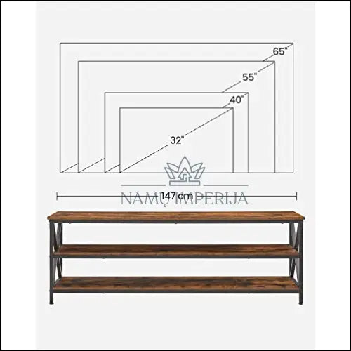 TV staliukas SM1263 - €193 Save 30% 100-200, __label:Pristatymas 5-14 d.d., notouch30, song, spalva-ruda 147x40x50cm