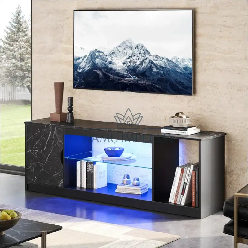 TV staliukas su LED apšvietimu SI1429 - €94 Save 50% 50-100, __label:Pristatymas 1-2 d.d., color-juoda,