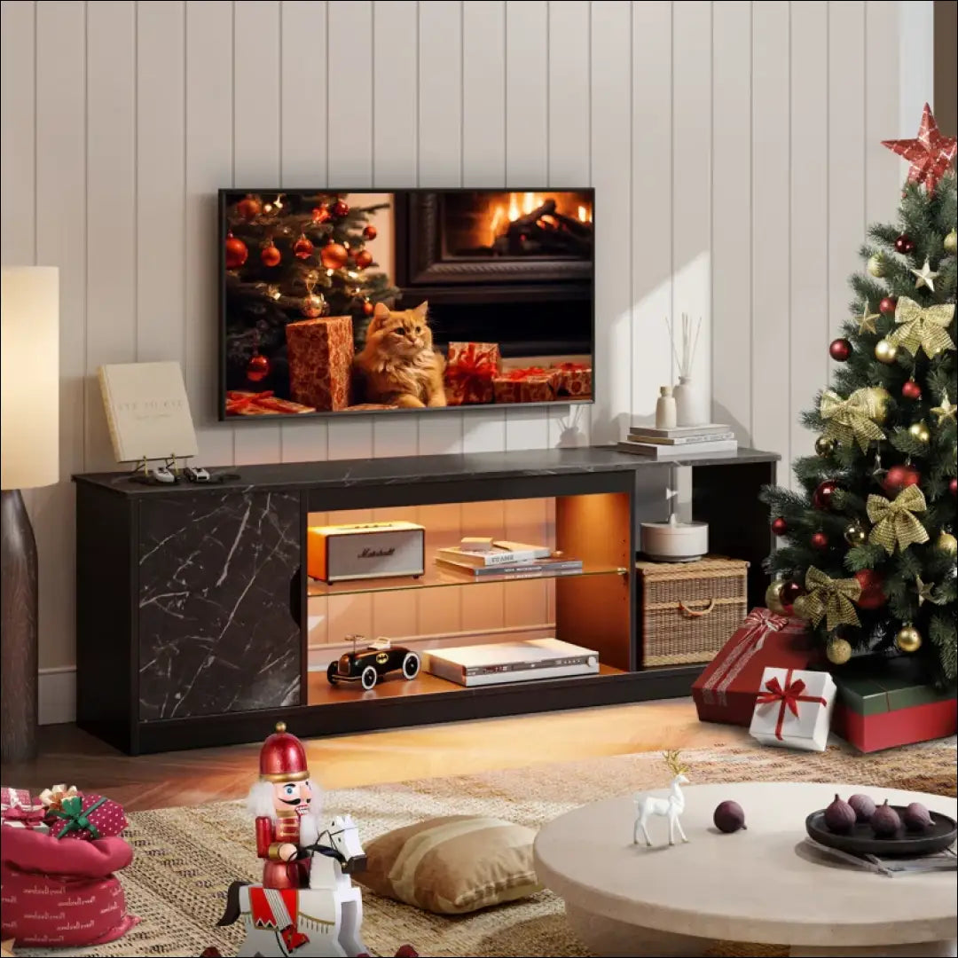 TV staliukas su LED apšvietimu SI1976 - €94 Save 50% 50-100, __label:Pristatymas 1-2 d.d., color-juoda,
