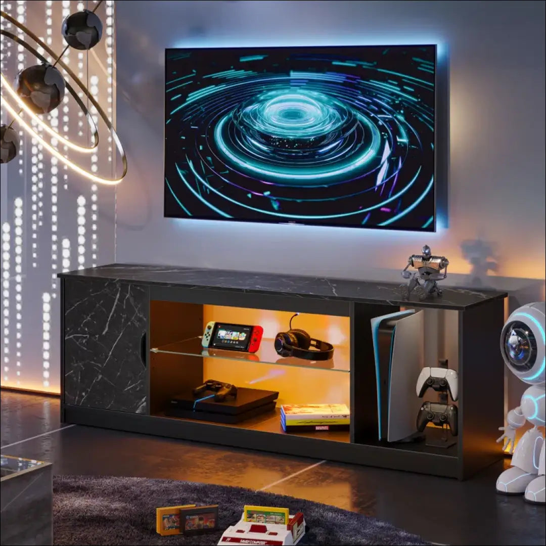 TV staliukas su LED apšvietimu SI1976 - €94 Save 50% 50-100, __label:Pristatymas 1-2 d.d., color-juoda,
