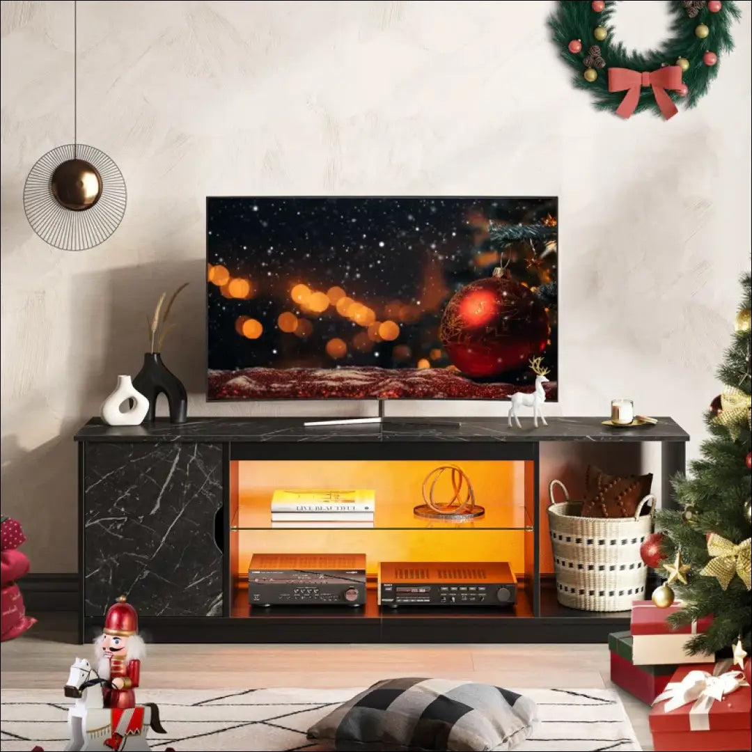 TV staliukas su LED apšvietimu SI1976 - €94 Save 50% 50-100, __label:Pristatymas 1-2 d.d., color-juoda,