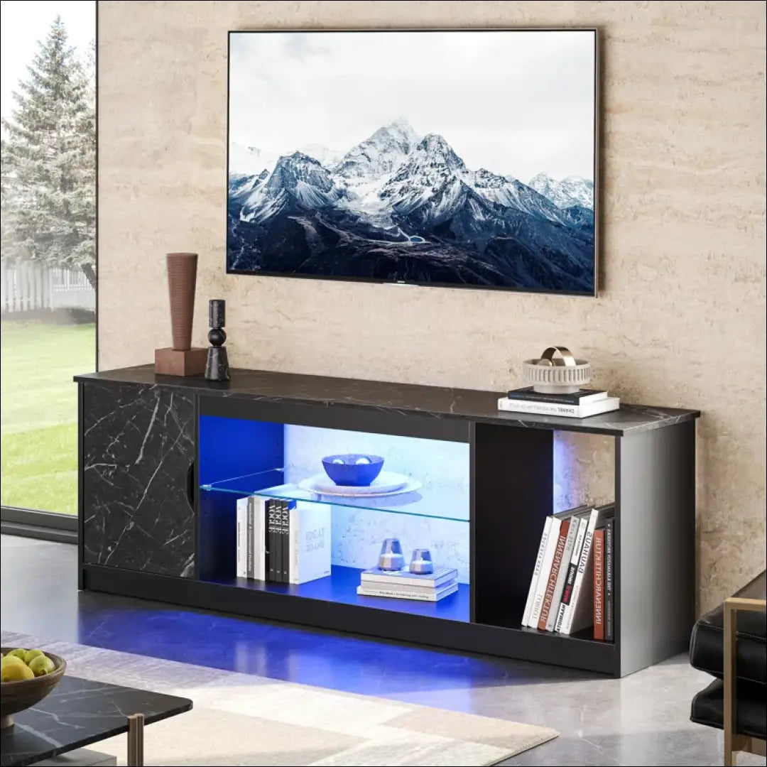 TV staliukas su LED apšvietimu SI1976 - €94 Save 50% 50-100, __label:Pristatymas 1-2 d.d., color-juoda,