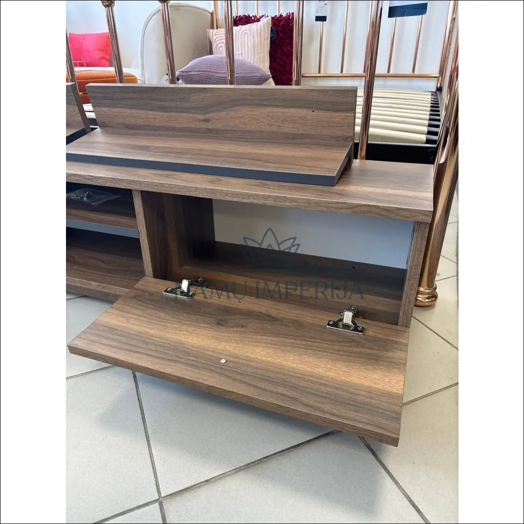 TV staliukas su lentynomis SI1637 - €108 Save 50% 100-200, __label:Pristatymas 1-2 d.d., color-ruda, material-mediena,