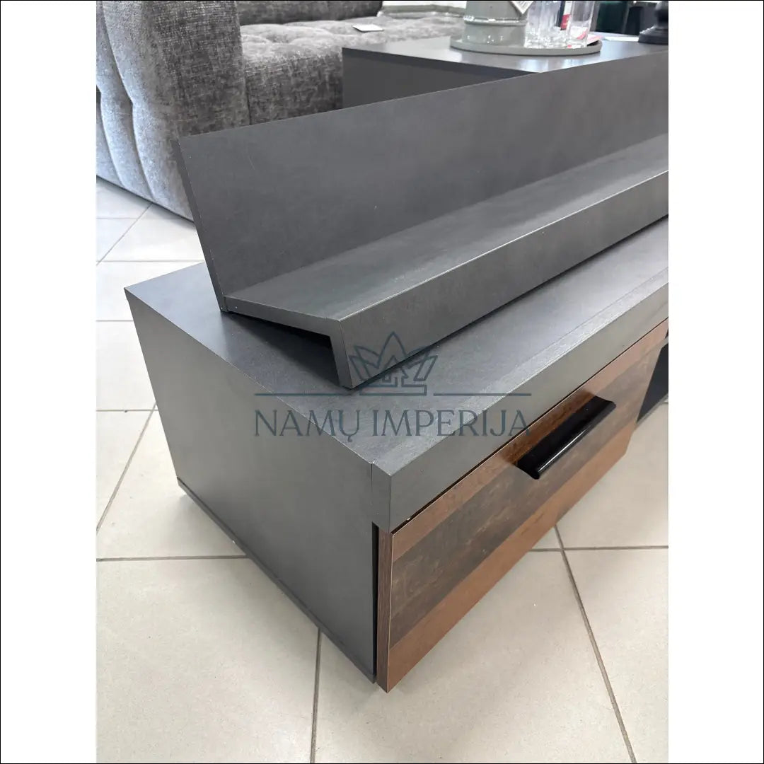 TV staliukas su sienine lentyna SI1719 - €79 Save 65% 50-100, __label:Pristatymas 1-2 d.d., color-pilka, color-ruda,