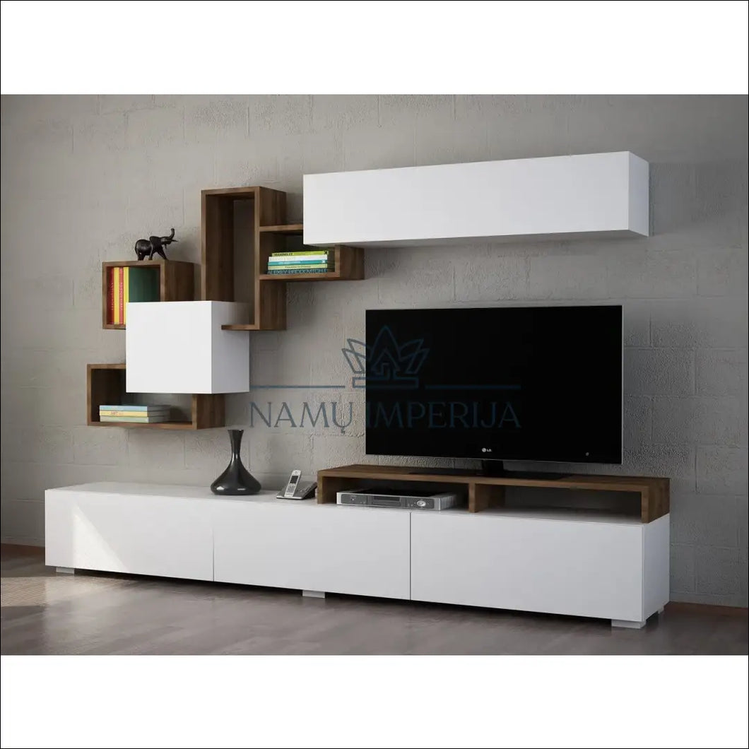 TV staliuko komplektas SI1134 - €310 Save 55% color-balta, color-ruda, material-mediena, over-200, svetaines Balta