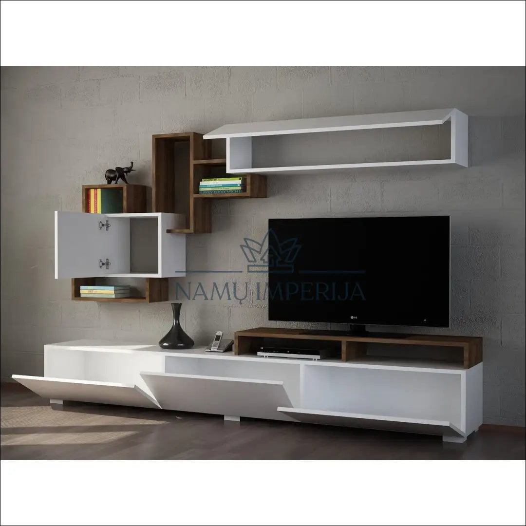 TV staliuko komplektas SI1134 - €207 Save 70% __label:Pristatymas 1-2 d.d., color-balta, color-ruda, material-mediena,