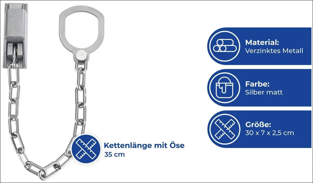 Užrakinama durų grandinė DI12549 - €13 Save 50% __label:Pristatymas 1-2 d.d., color-sidabrine, kita, material-metalas,