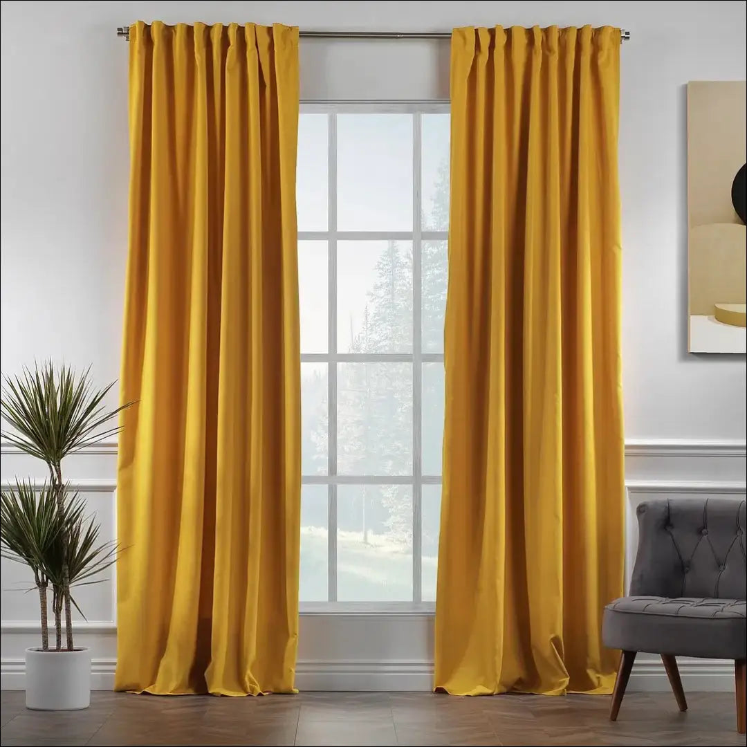 Užuolaida DI11053 - €35 Save 50% 25-50, __label:Pristatymas 1-2 d.d., color-geltona, material-aksomas,