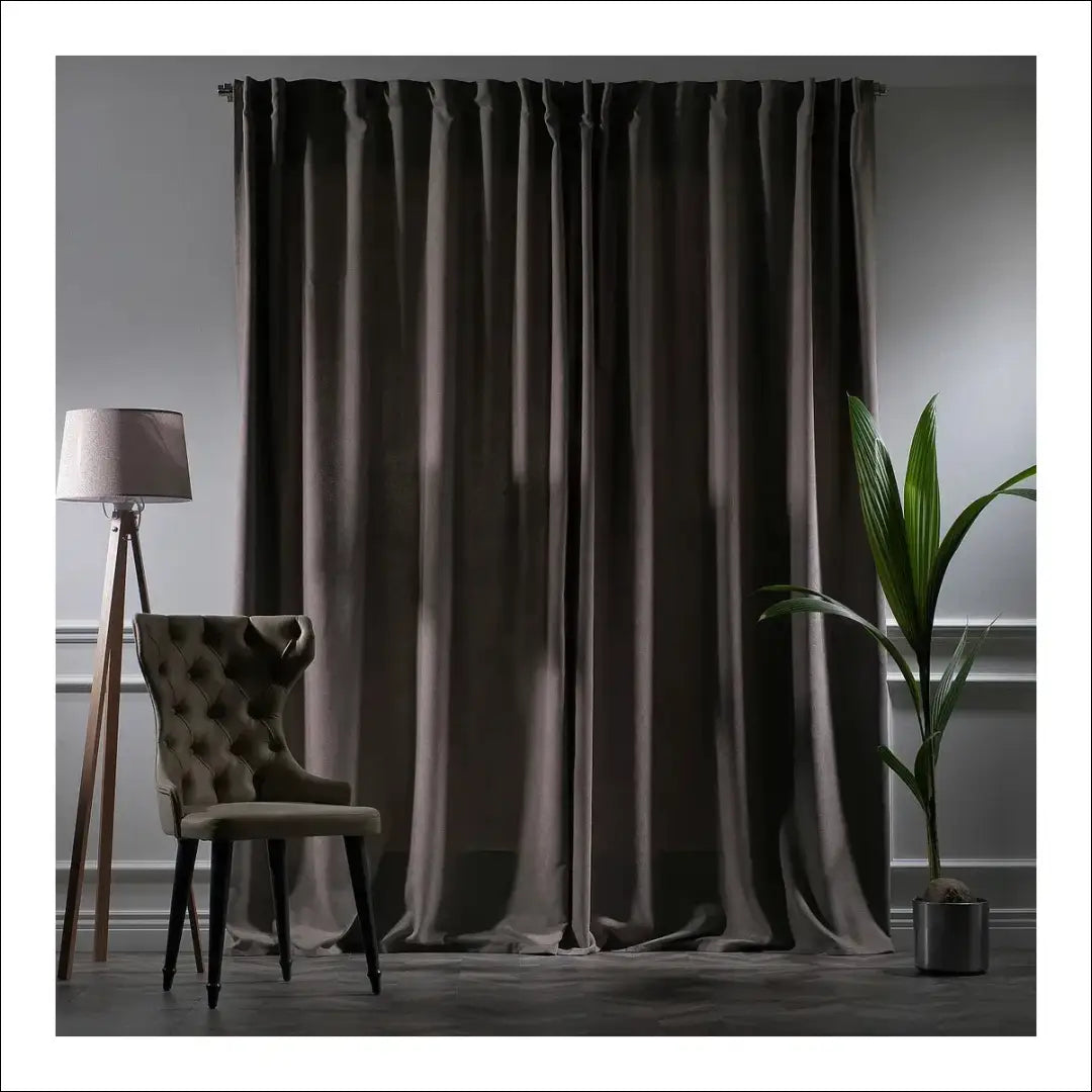 Užuolaida DI11875 - €39 Save 50% 25-50, __label:Pristatymas 1-2 d.d., color-pilka, color-smelio, material-aksomas €25