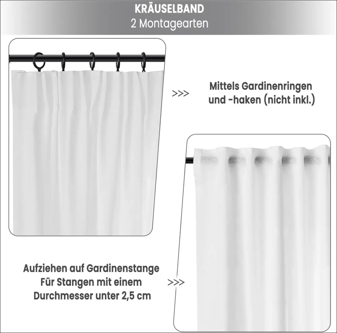 Užuolaidų komplektas (2vnt) DI11738 - €14 Save 50% __label:Pristatymas 1-2 d.d., color-balta, material-poliesteris,