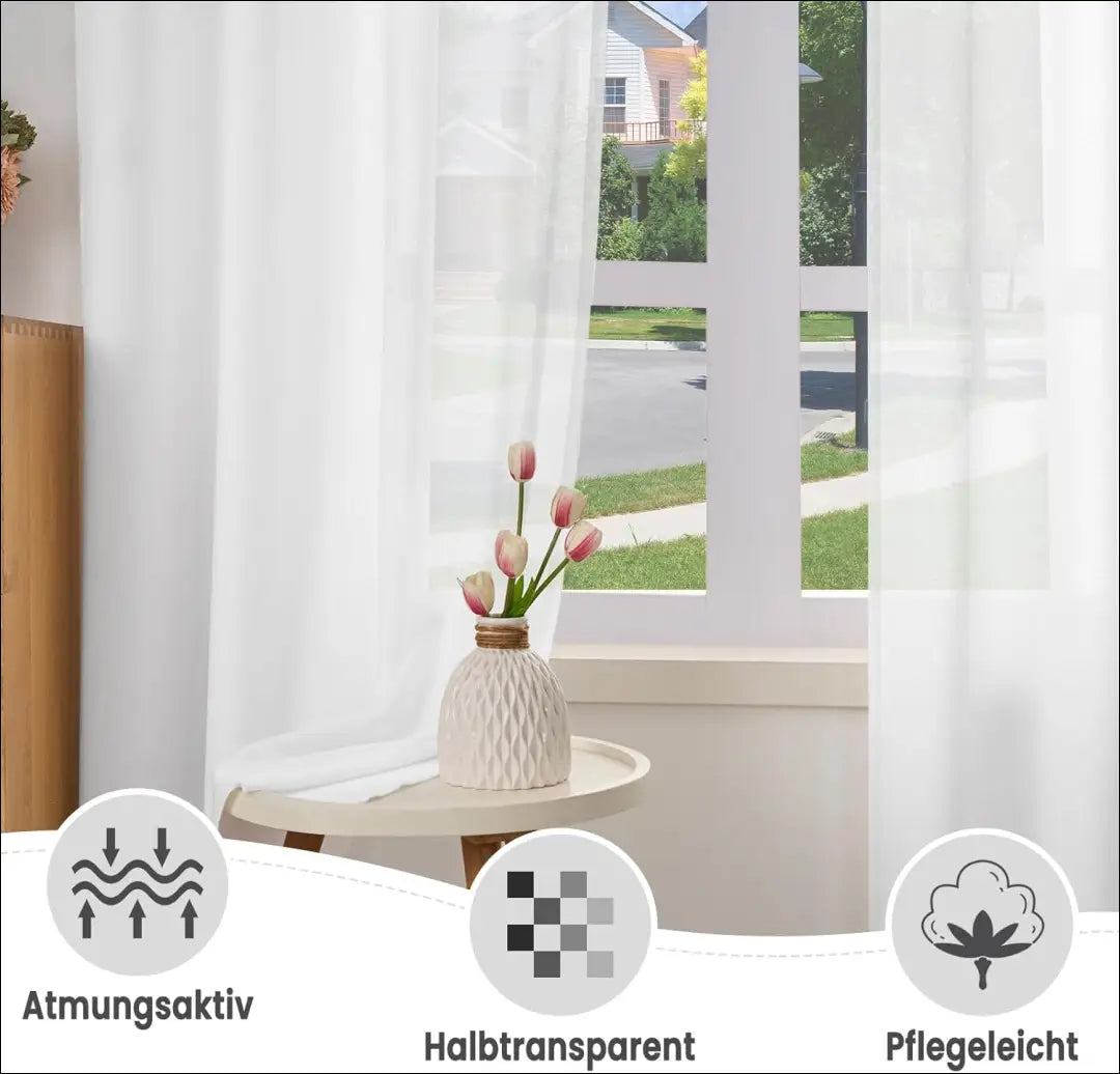 Užuolaidų komplektas (2vnt) DI11738 - €14 Save 50% __label:Pristatymas 1-2 d.d., color-balta, material-poliesteris,