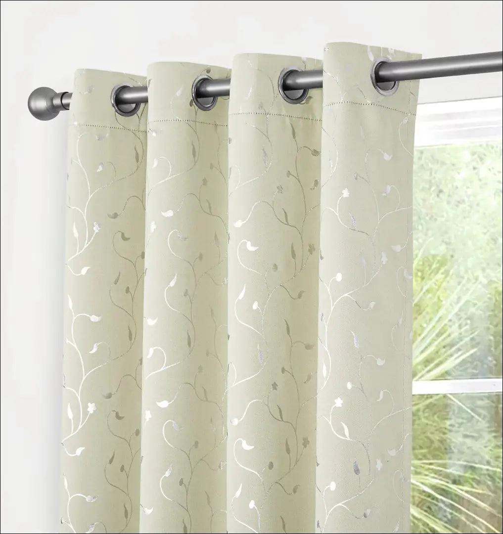 Užuolaidų komplektas (2vnt) DI12026 - €70 Save 50% 50-100, __label:Pristatymas 1-2 d.d., color-kremas, color-sidabrine,