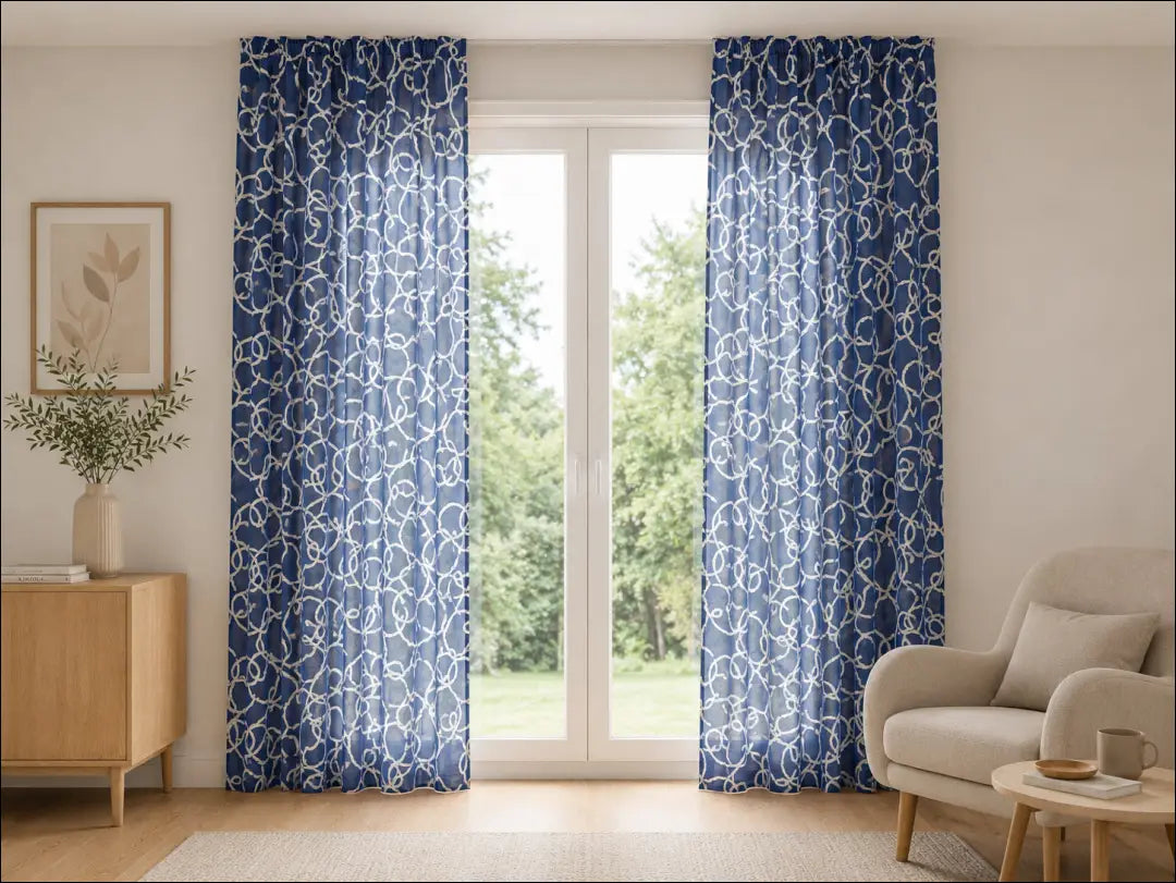 Užuolaidų komplektas (2vnt) DI12112 - €11 Save 50% __label:Pristatymas 1-2 d.d., color-balta, color-melyna,