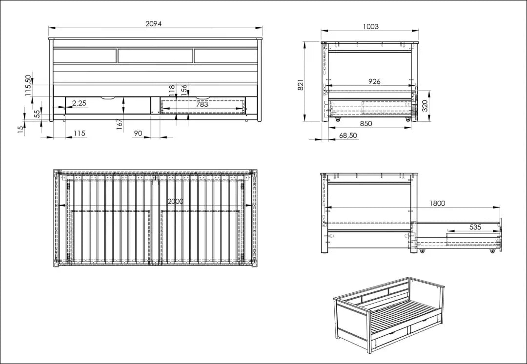 Vaikiška ištraukiama lova GI706 - €220 Save 50% __label:Pristatymas 1-2 d.d., color-balta, lovos-miegamojo,