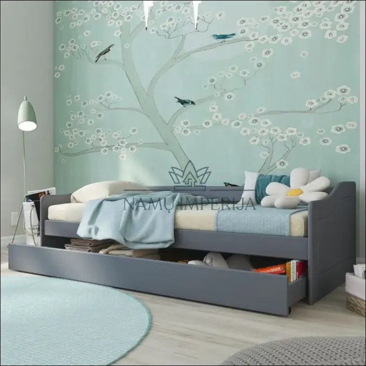 Vaikiška lova (90x200cm) GI407 - €132 Save 50% 100-200, __label:Pristatymas 1-2 d.d., color-pilka,