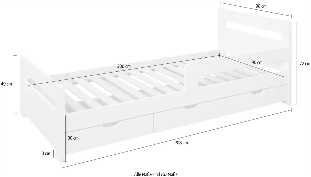 Vaikiška lova (90x200cm) GI678 - €160 Save 50% 100-200, __label:Pristatymas 1-2 d.d., color-balta, lovos-miegamojo,