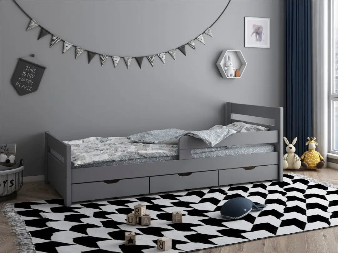 Vaikiška lova (90x200cm) GI703 - €170 Save 50% 100-200, __label:Pristatymas 1-2 d.d., color-pilka, lovos-miegamojo,
