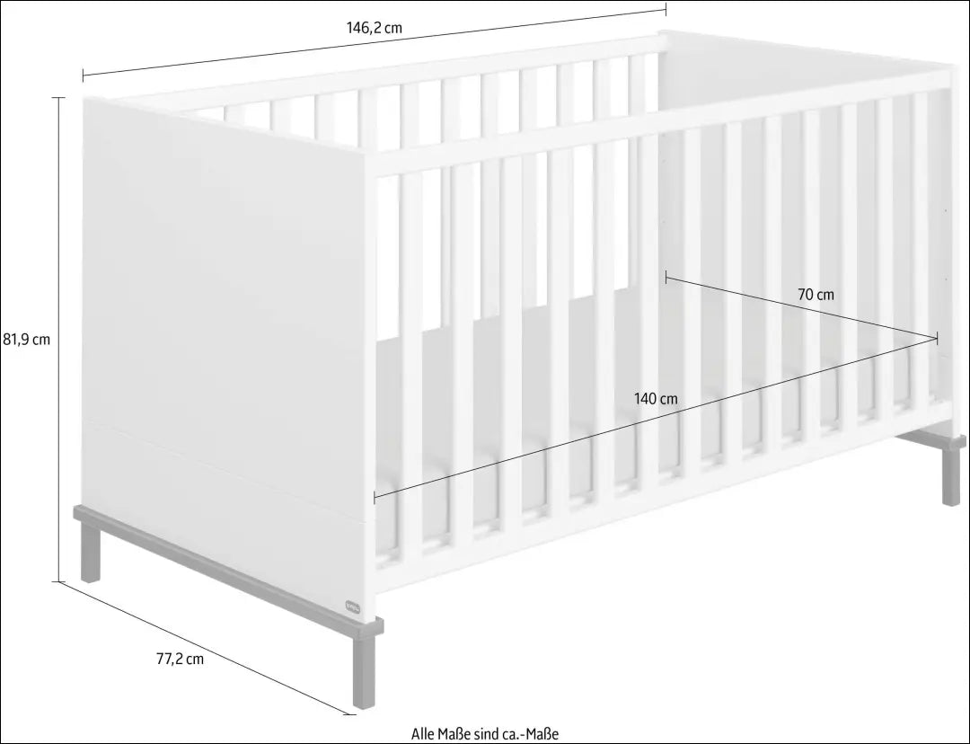 Vaikiška lovytė (70 cm x 140 cm) GI842 - €220 Save 50% __label:Pristatymas 1-2 d.d., color-balta, lovos-miegamojo,