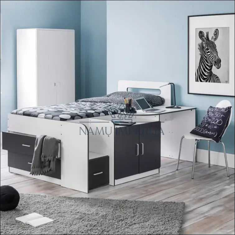 Vaikiškas baldų komplektas GI379 - €275 Save 50% color-balta, color-juoda, kita, lovos-miegamojo, material-mediena