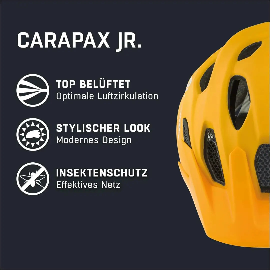 Vaikiškas dviračio šalmas “Alpina Carapax JR” SP056 - €35 Save 30% 25-50, __label:Pristatymas 1-2 d.d., color-geltona,