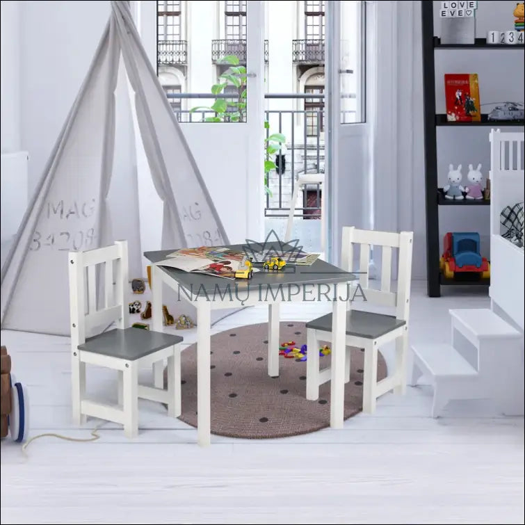 Vaikiškų baldų komplektas (3 dalys) KI747 - €51 Save 50% 50-100, color-balta, color-pilka, kita, material-mdf