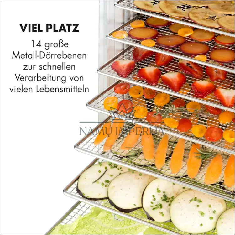Vaisių džiovyklė „Jerky 14“ KI1365 - €230 Save 50% __label:Pristatymas 1-2 d.d., color-juoda, color-sidabrine,
