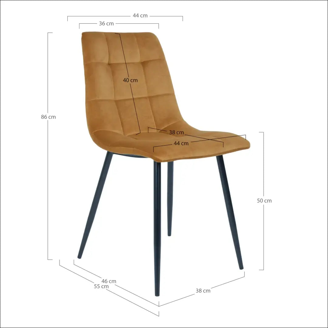 Valgomojo kėdė aksominė garstyčių geltonumo juodos kojelės RD028 - €87 Save 15% 50-100, __label:Pristatymas 5-14 d.d.,