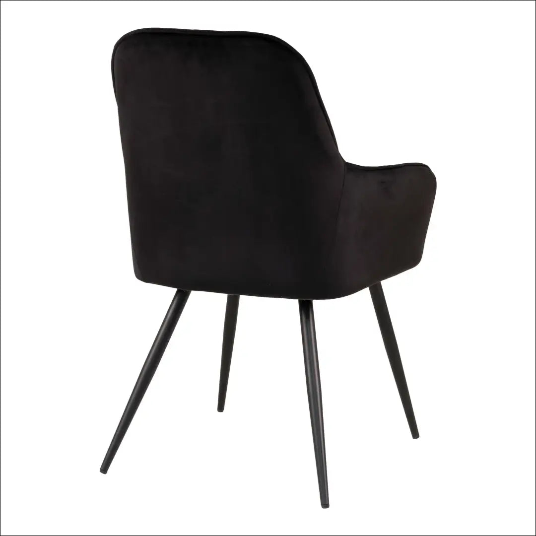 Valgomojo kėdė aksominė juoda juodos kojelės RD018 - €116 Save 15% 100-200, __label:Pristatymas 5-14 d.d., Dining