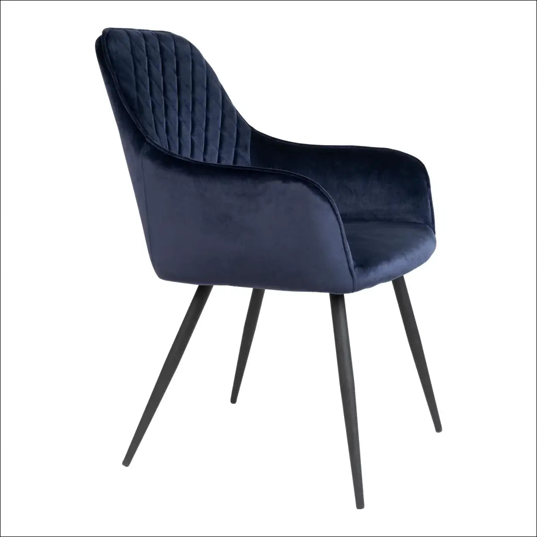 Valgomojo kėdė aksominė mėlyna juodos kojelės RD017 - €116 Save 15% 100-200, __label:Pristatymas 5-14 d.d., Dining