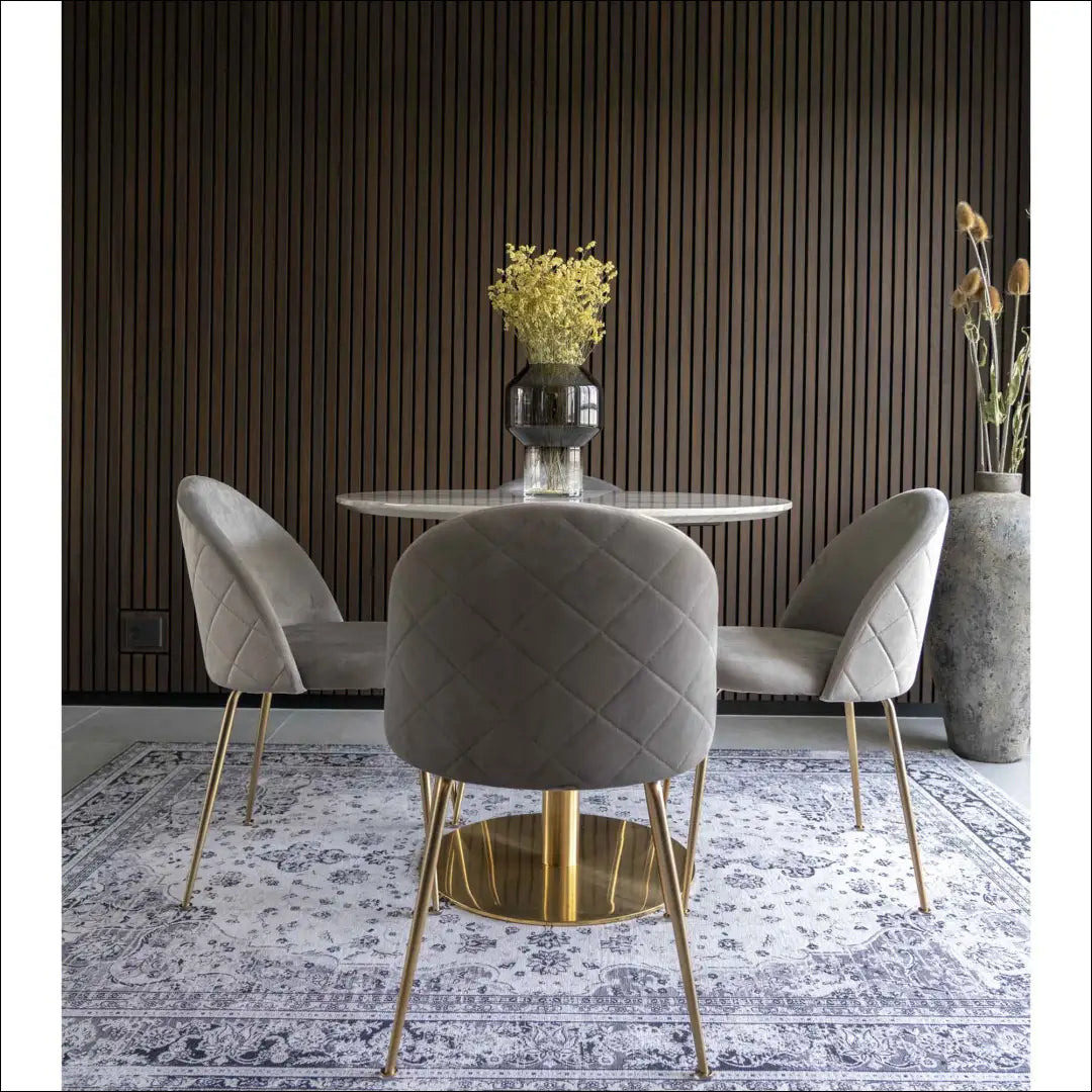 Valgomojo kėdė aksominė pilka žalvario imitacijos kojelės RD036 - €65 Save 15% 50-100, __label:Pristatymas 5-14 d.d.,