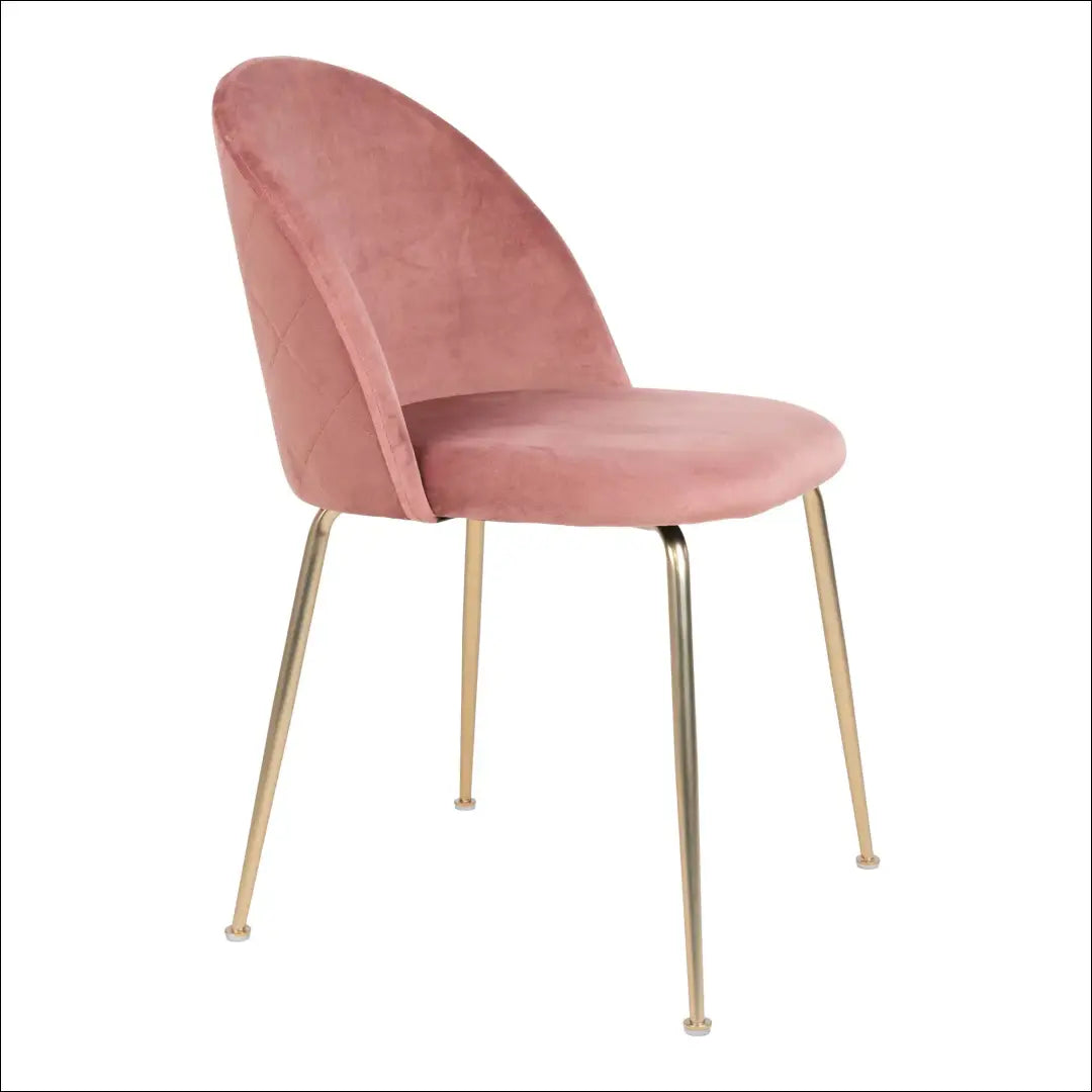Valgomojo kėdė aksominė rožinė žalvario imitacijos kojelės RD035 - €94 Save 15% 50-100, __label:Pristatymas 5-14 d.d.,