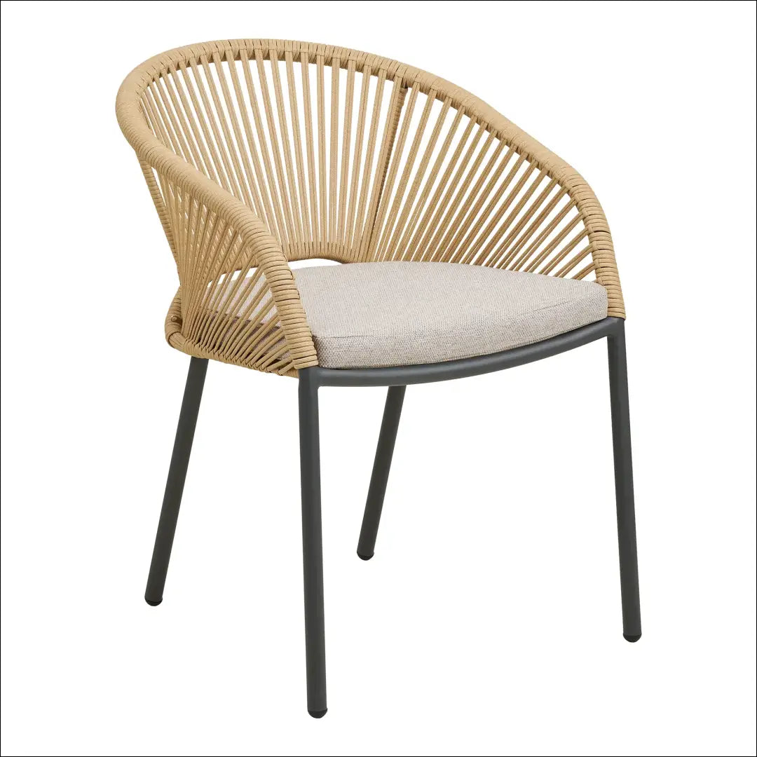 Valgomojo kėdė aliuminio smėlio spalvos su pagalvėle RD1041 - €128 Save 15% 100-200, Bežinė / smėlio, Dining chairs,