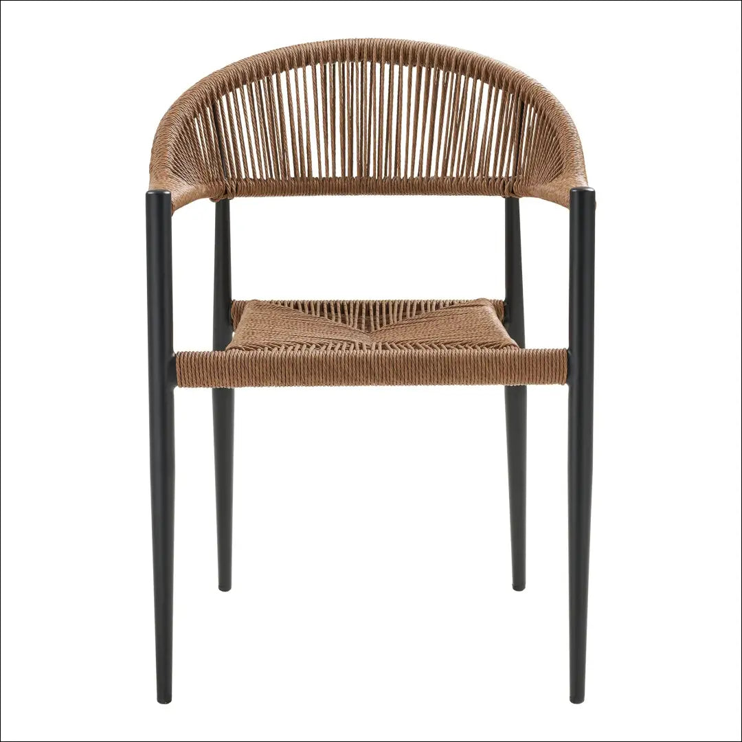 Valgomojo kėdė aliuminis/PE rotangas natūralus juodas rėmas RD1058 - €128 Save 15% Dining chairs, Natūrali / juoda,