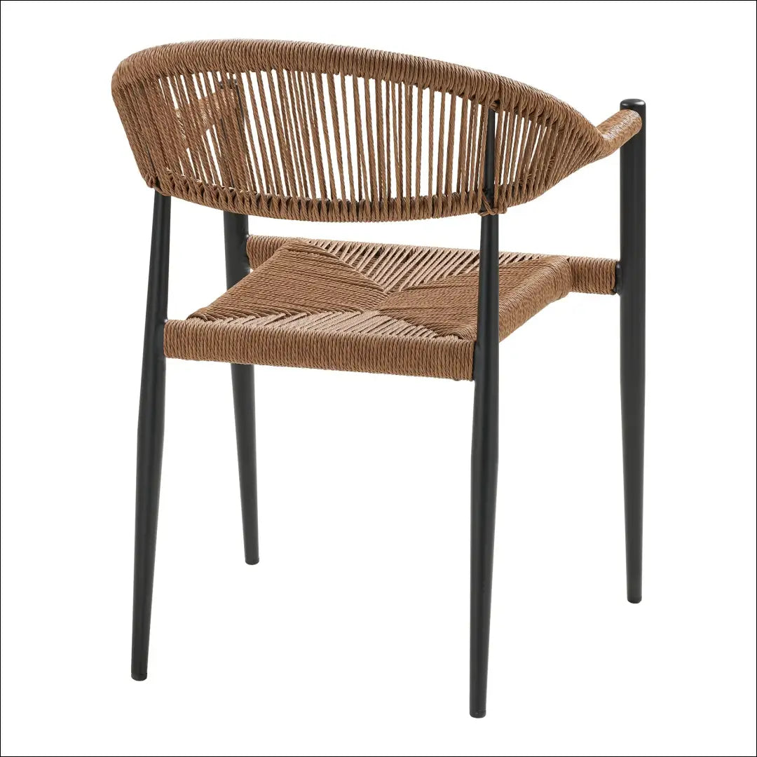Valgomojo kėdė aliuminis/PE rotangas natūralus juodas rėmas RD1058 - €128 Save 15% Dining chairs, Natūrali / juoda,