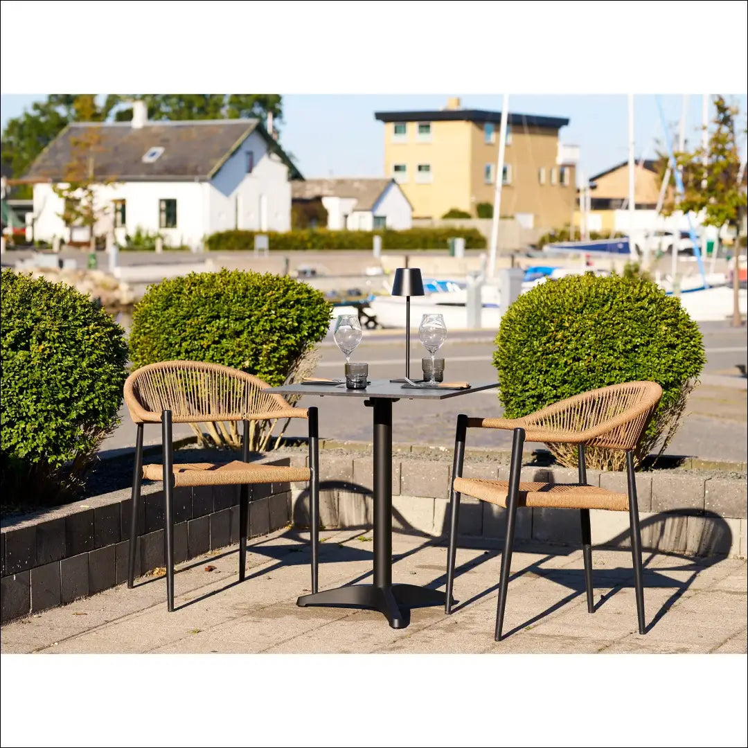 Valgomojo kėdė aliuminis/PE rotangas natūralus juodas rėmas RD1058 - €128 Save 15% Dining chairs, Natūrali / juoda,