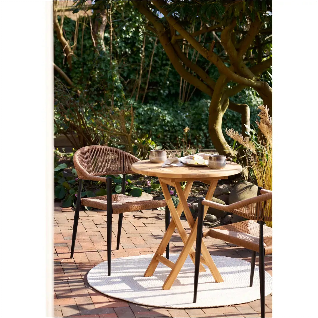 Valgomojo kėdė aliuminis/PE rotangas natūralus juodas rėmas RD1058 - €128 Save 15% Dining chairs, Natūrali / juoda,