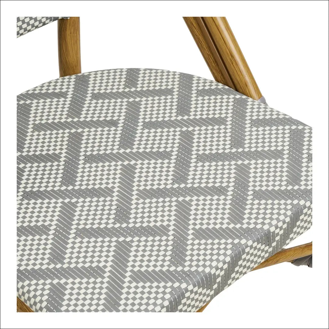 Valgomojo kėdė aliuminis/tekstilenas pilka bambuko imitacijos rėmas RD1061 - €92 Save 15% Balta / pilka, Dining chairs,