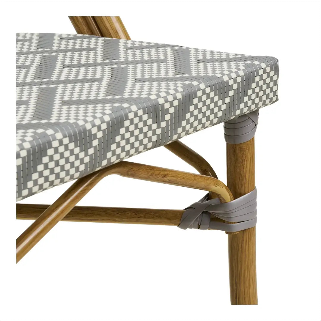 Valgomojo kėdė aliuminis/tekstilenas pilka bambuko imitacijos rėmas RD1061 - €92 Save 15% Balta / pilka, Dining chairs,