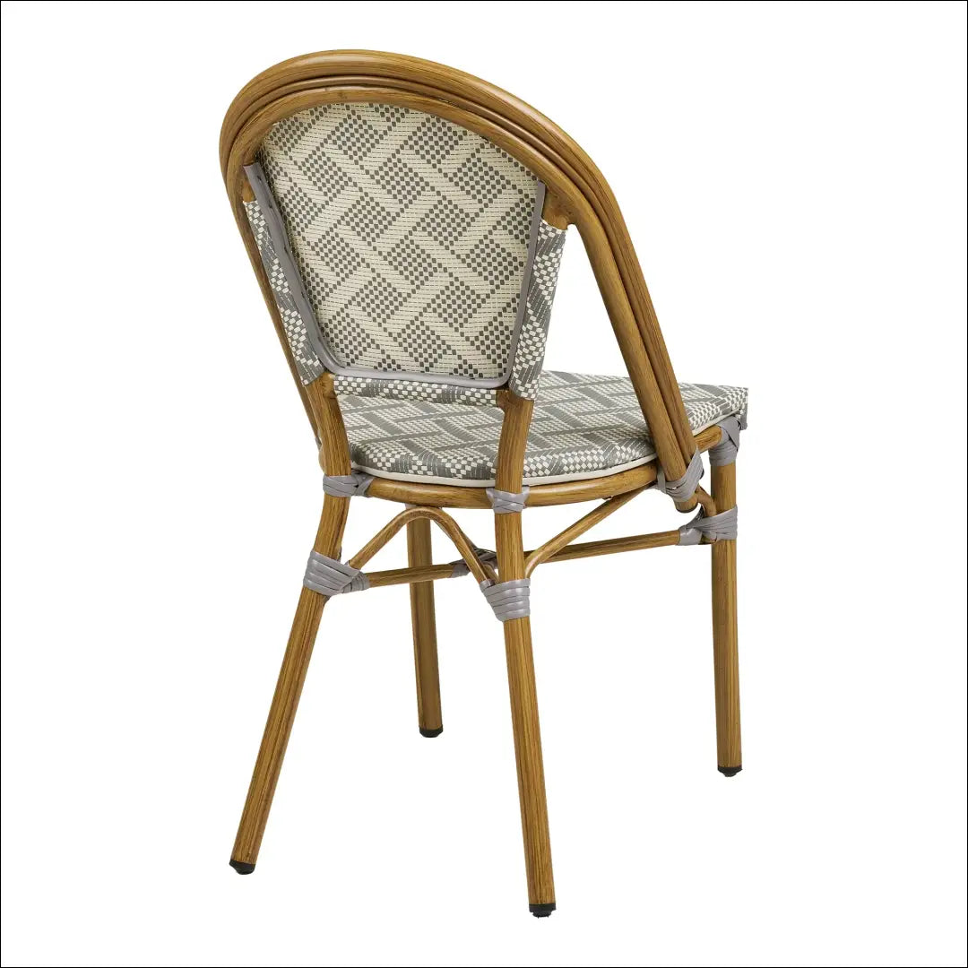 Valgomojo kėdė aliuminis/tekstilenas pilka bambuko imitacijos rėmas RD1061 - €92 Save 15% Balta / pilka, Dining chairs,